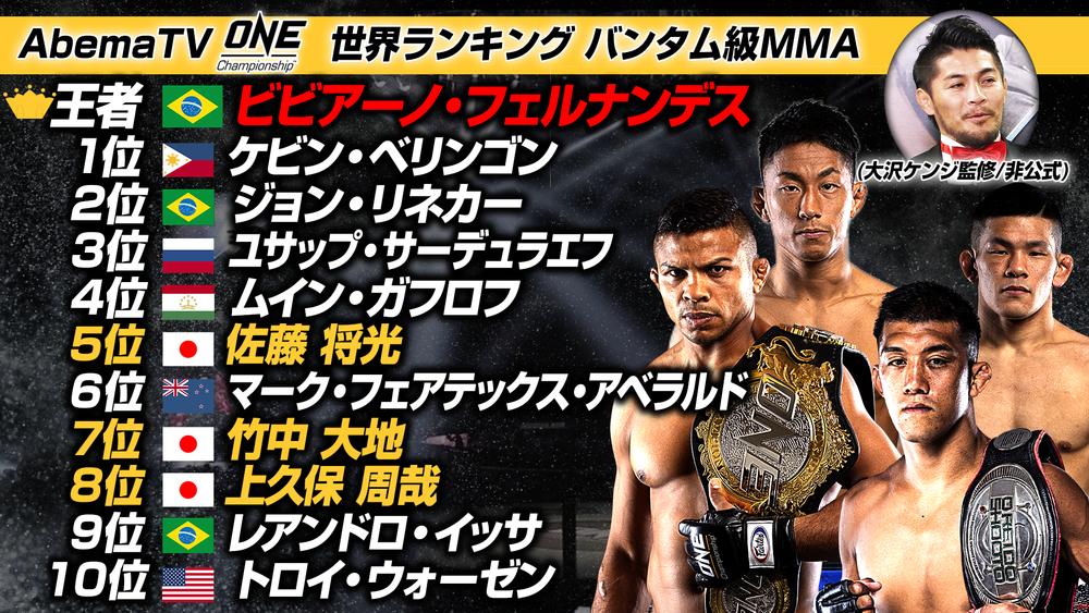 Oneランキング バンタム級 1月 Png ゴング格闘技